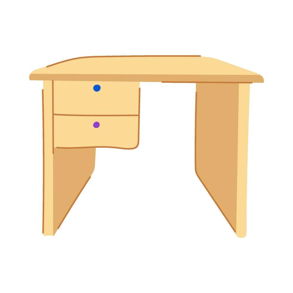 ilustración de vector de dibujos animados de mesa de niño de escritorio