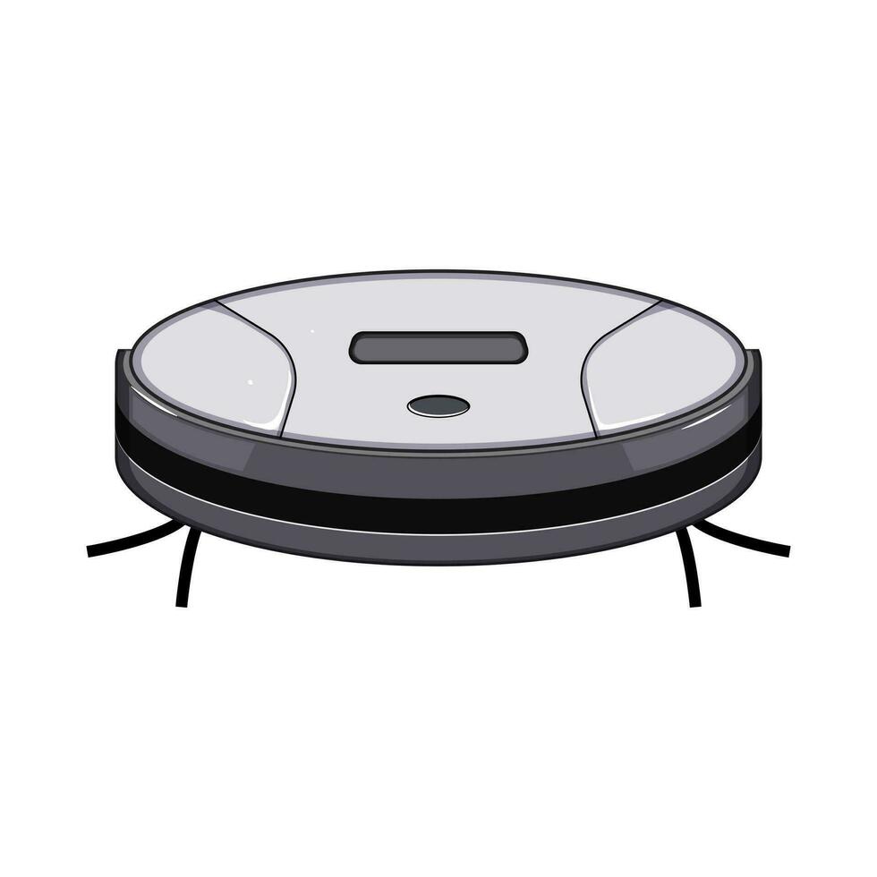 floor robot vacuum cleaner cartoon vector illustration