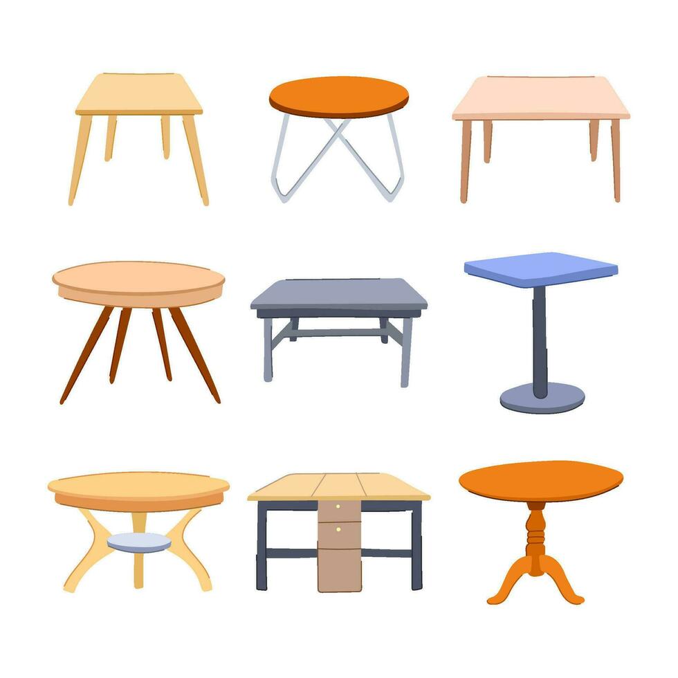 table dining set cartoon vector illustration