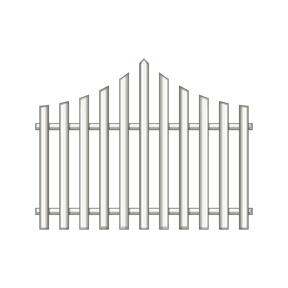 timber white fence cartoon vector illustration