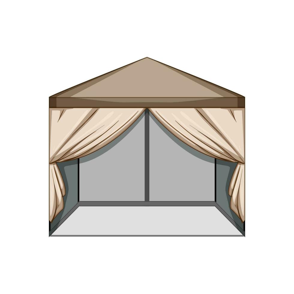party tent garden cartoon vector illustration