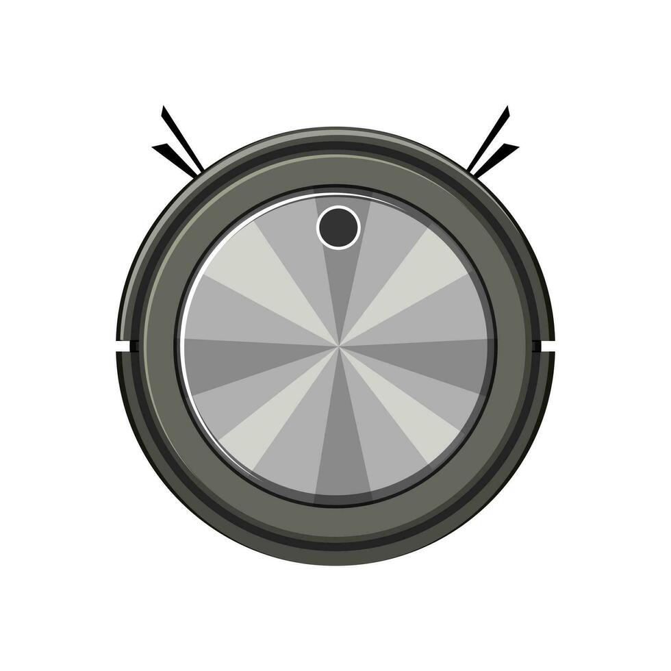 room robot vacuum cleaner cartoon vector illustration