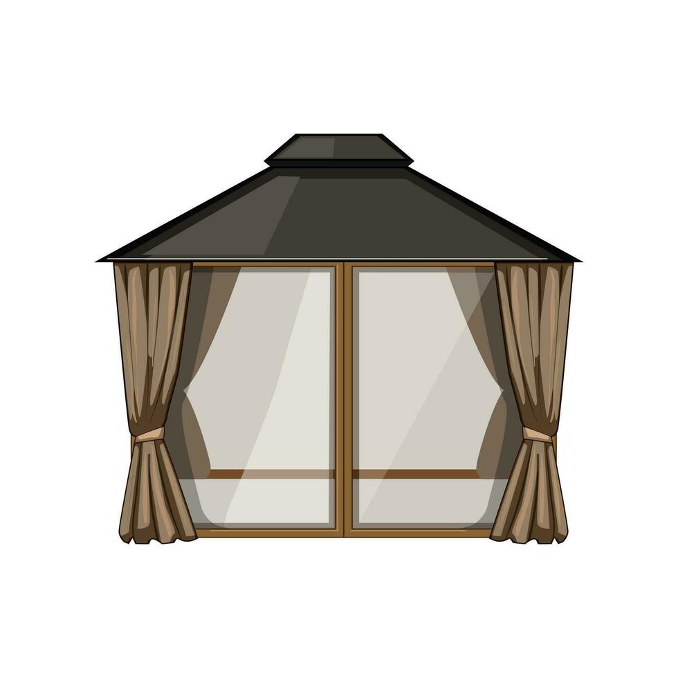 pavilion tent garden cartoon vector illustration