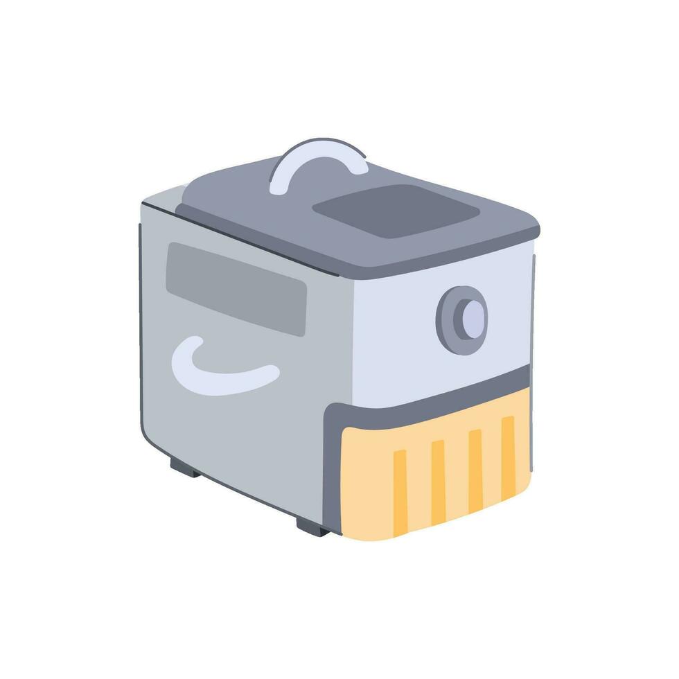 healthy fryer cooking cartoon vector illustration