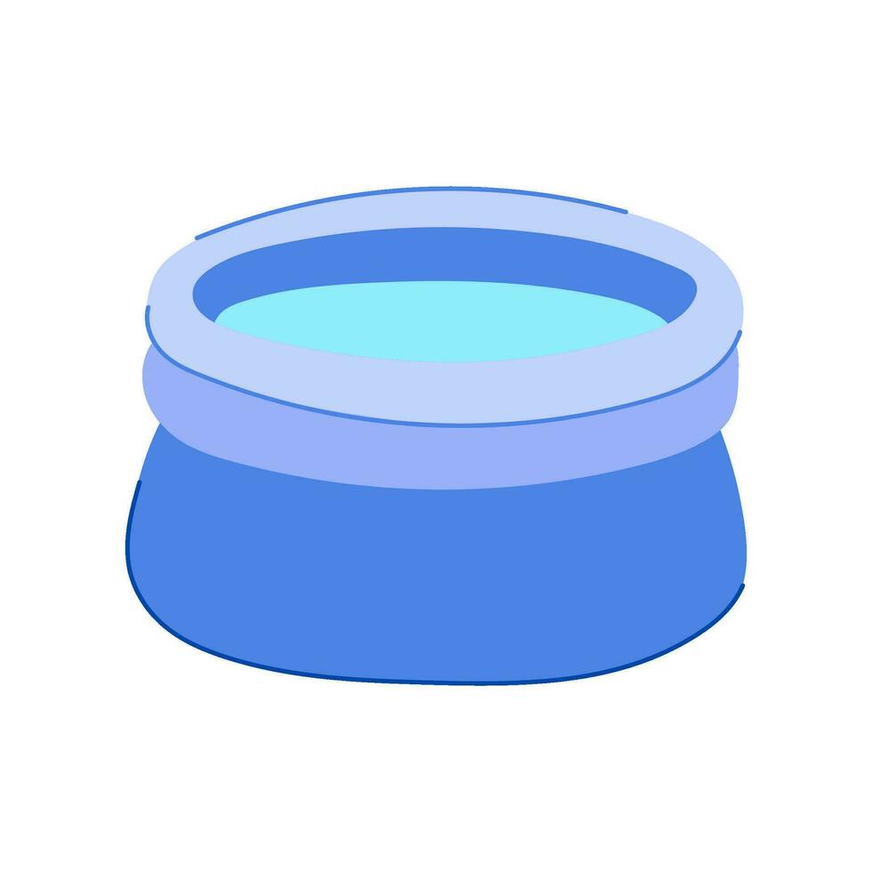 blue inflatable swimming pool cartoon vector illustration