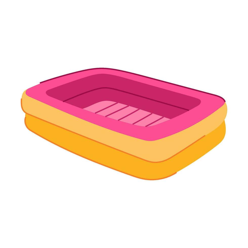 grass inflatable swimming pool cartoon vector illustration