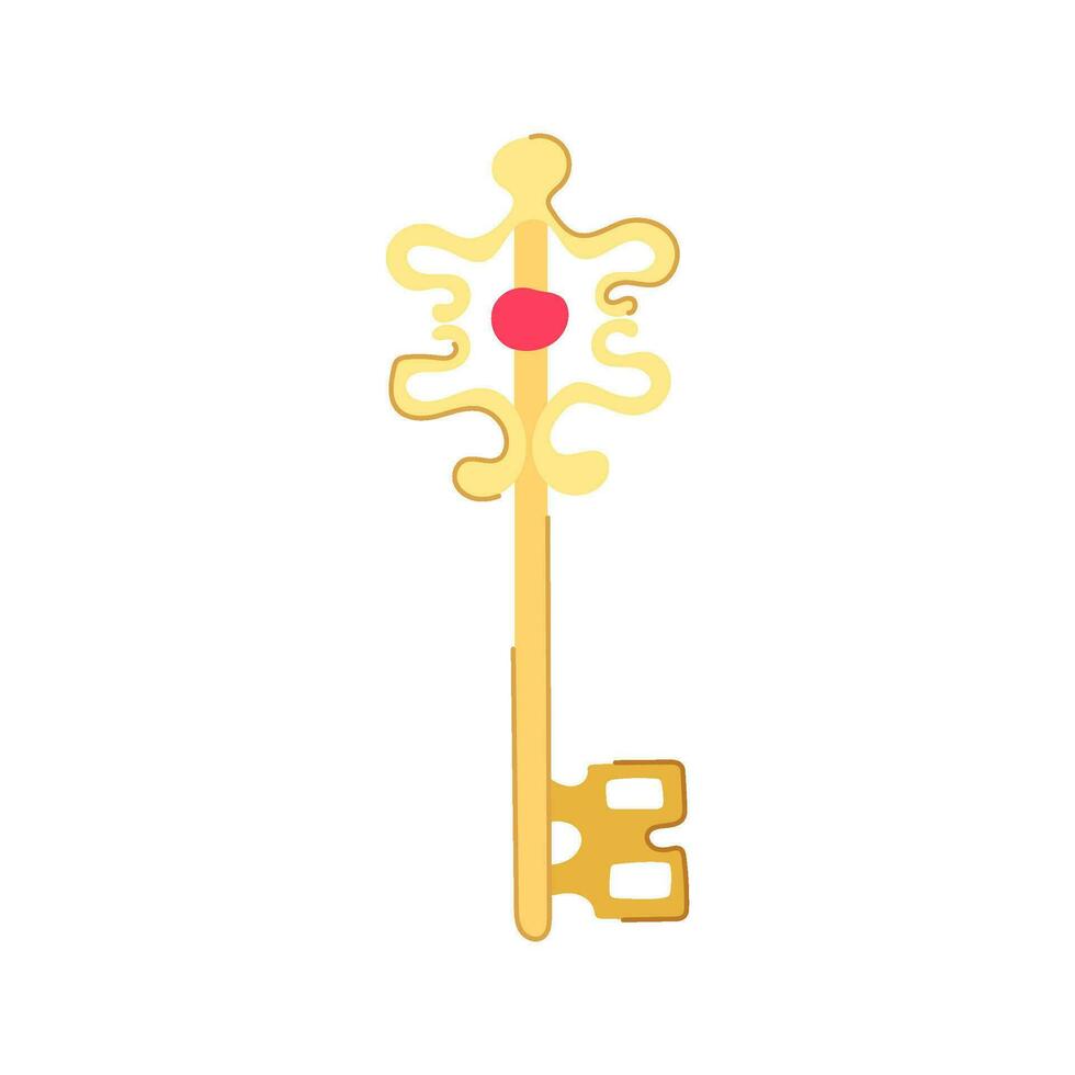 retro key vintage cartoon vector illustration