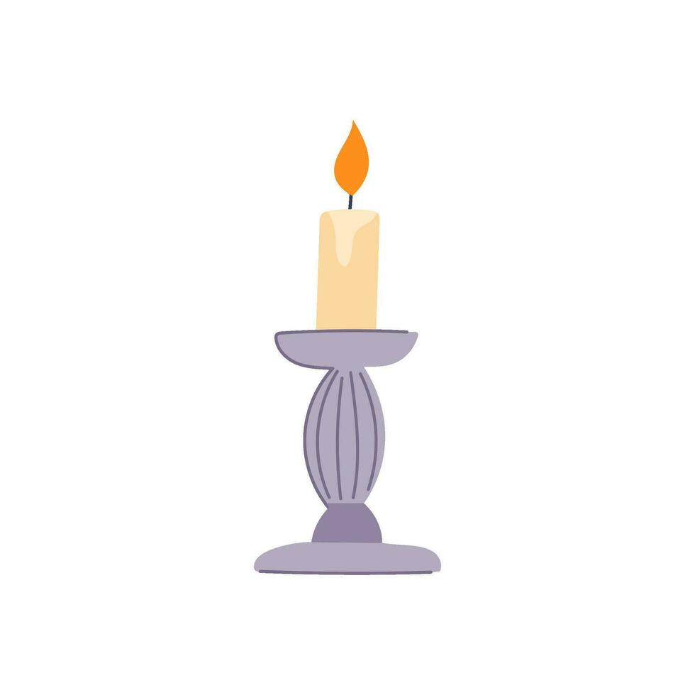 old candlestick holder cartoon vector illustration