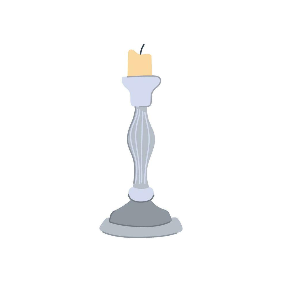 interior candlestick holder cartoon vector illustration