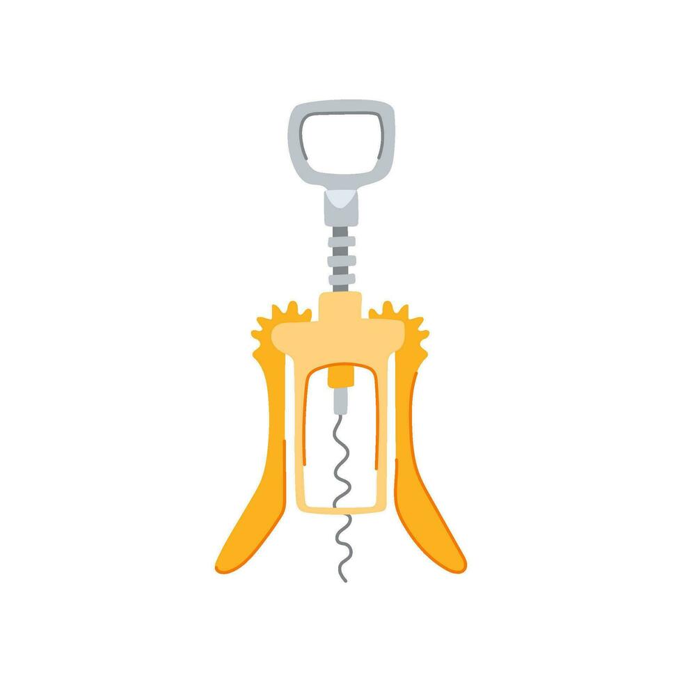 bottle corkscrew wine cartoon vector illustration
