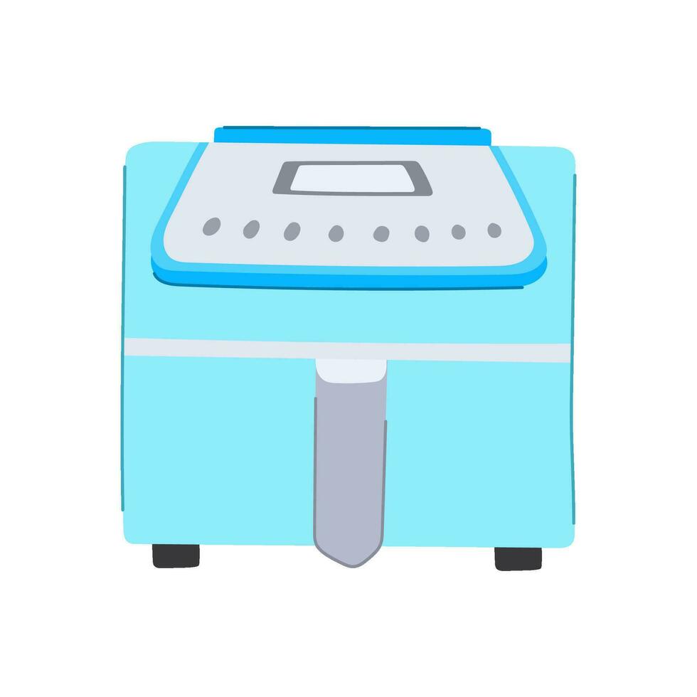 air fryer cooking cartoon vector illustration