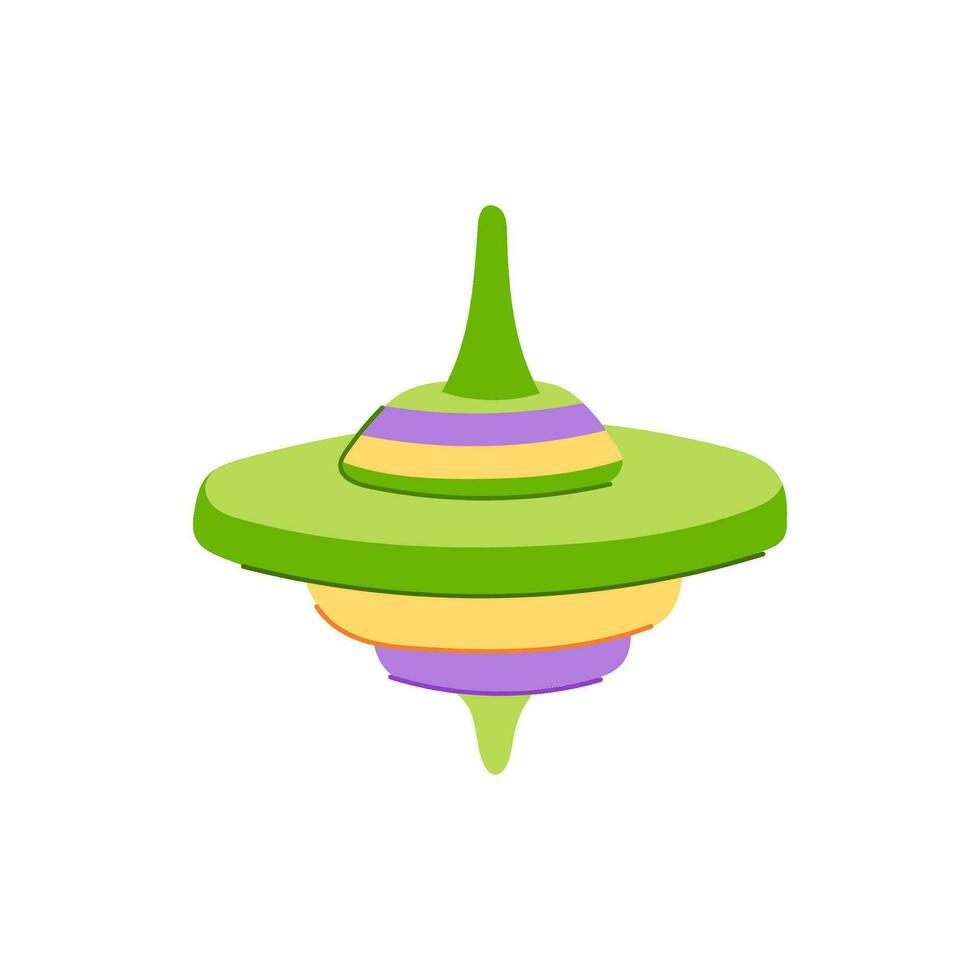 play spinning top cartoon vector illustration