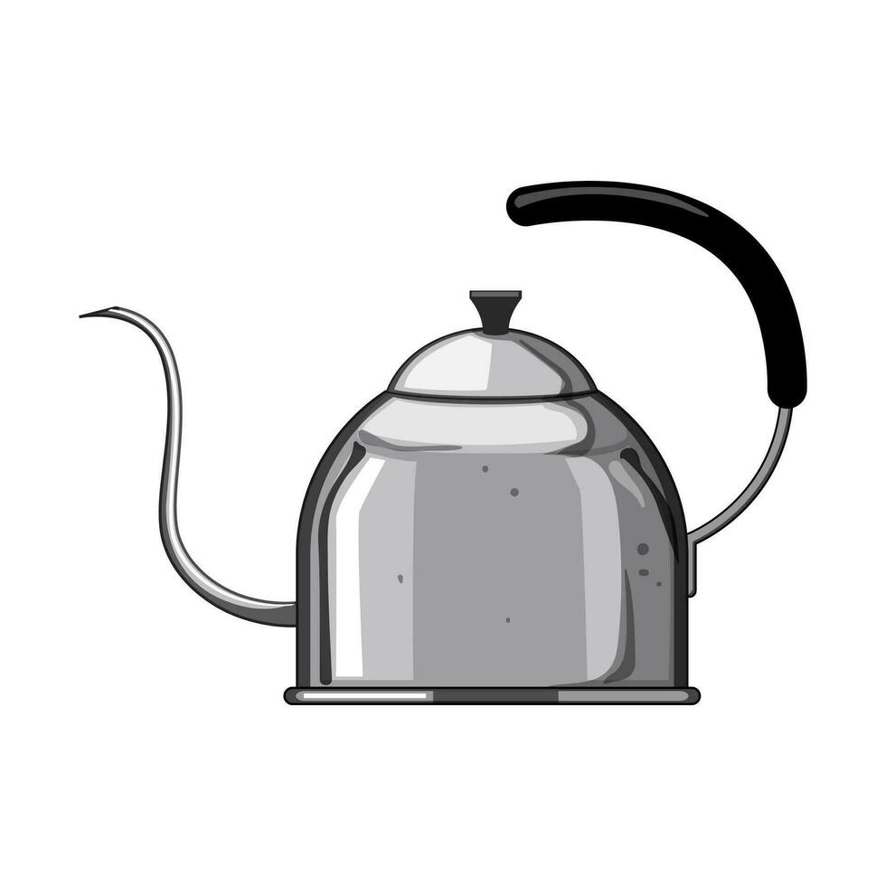 teapot steel drip kettle cartoon vector illustration