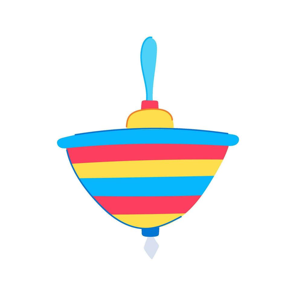 blue spinning top cartoon vector illustration
