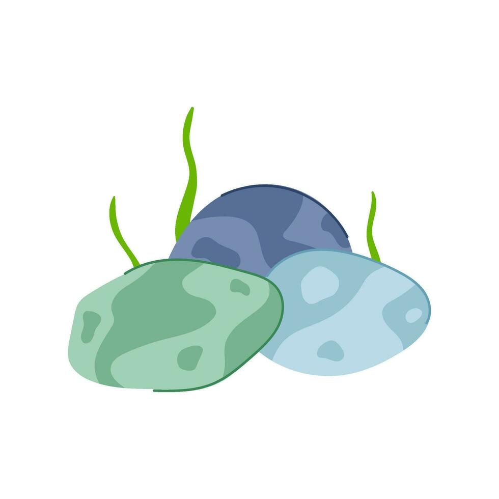 algas marinas acuario Roca dibujos animados vector ilustración