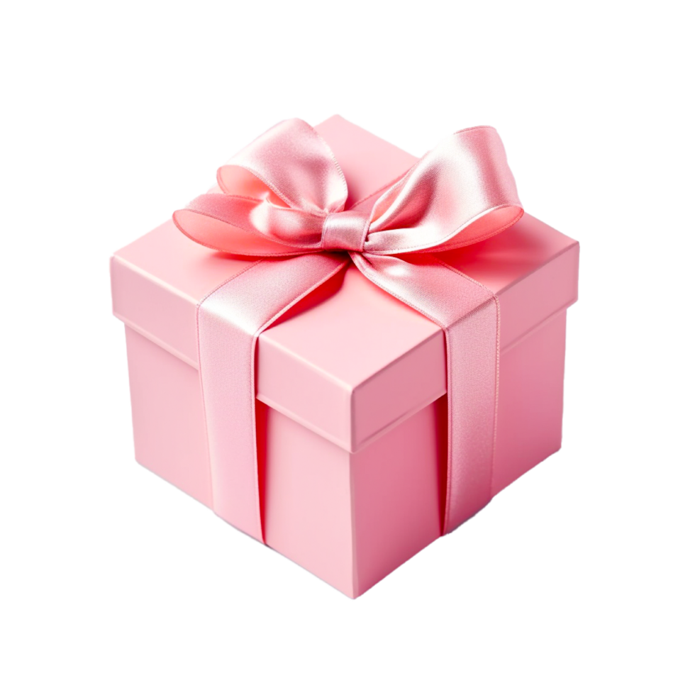 Rosa Geschenk Box png generativ ai