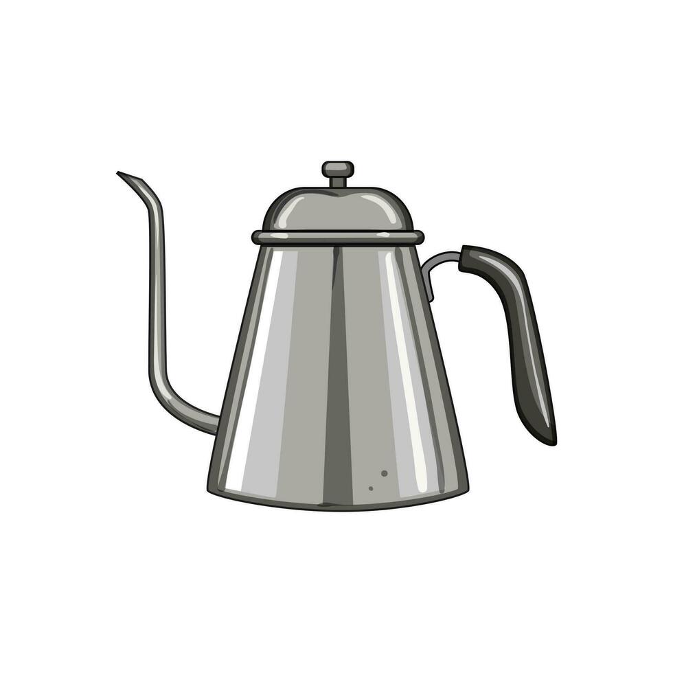 tea steel drip kettle cartoon vector illustration