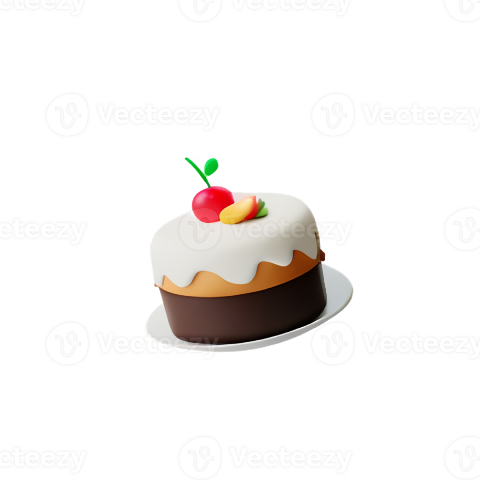 Cake and cupcake with cherry and strawberry png
