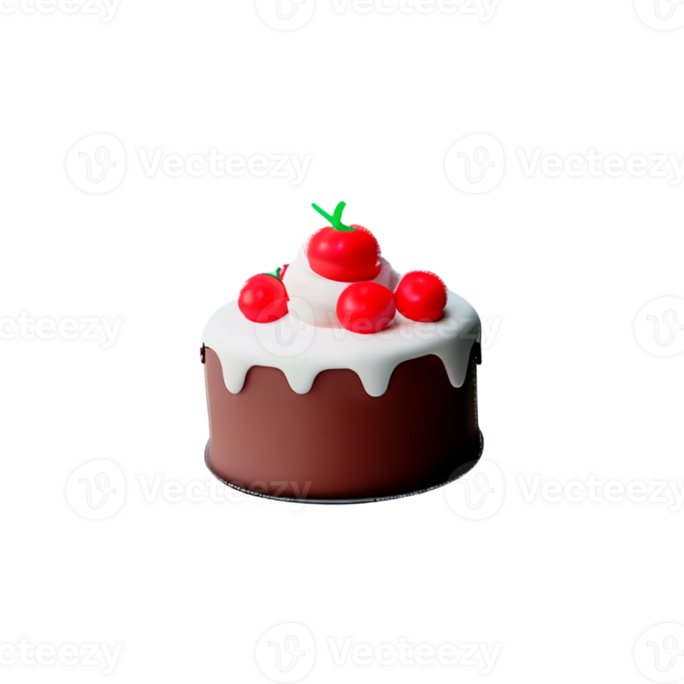 Cake and cupcake with cherry and strawberry png