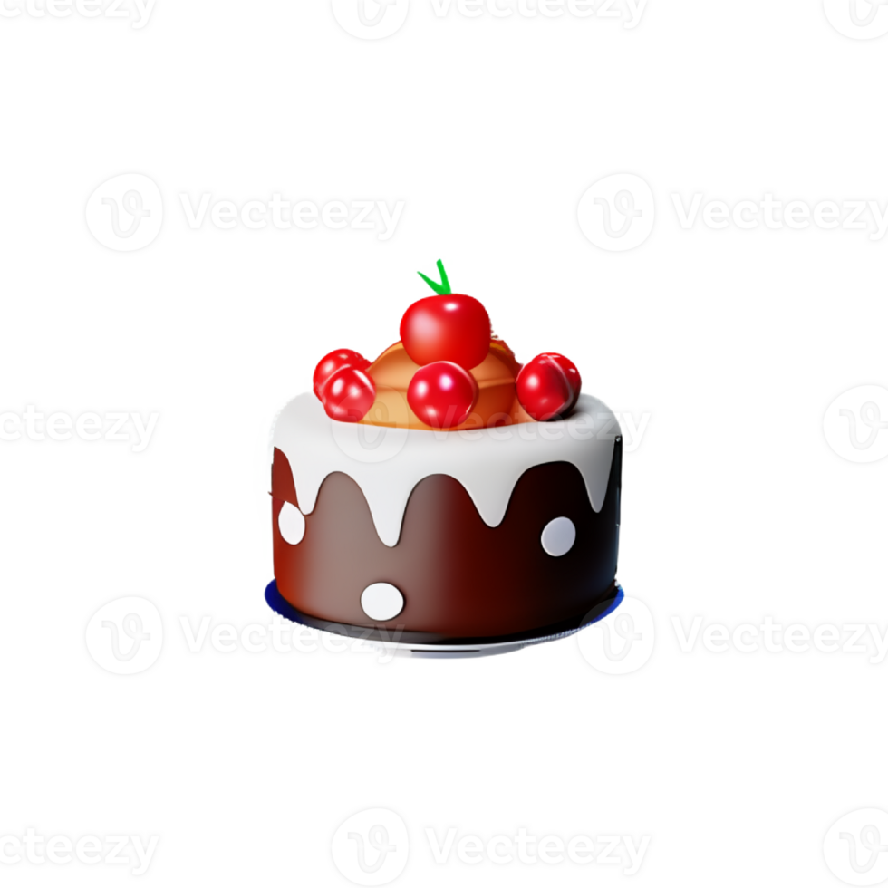 Cake and cupcake with cherry and strawberry png