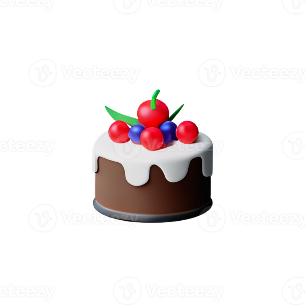 Cake and cupcake with cherry and strawberry png