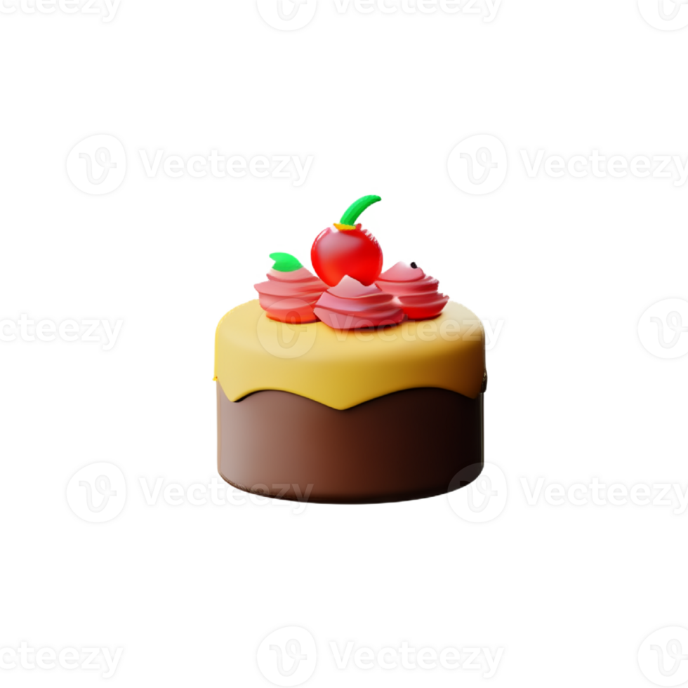 Cake and cupcake with cherry and strawberry png