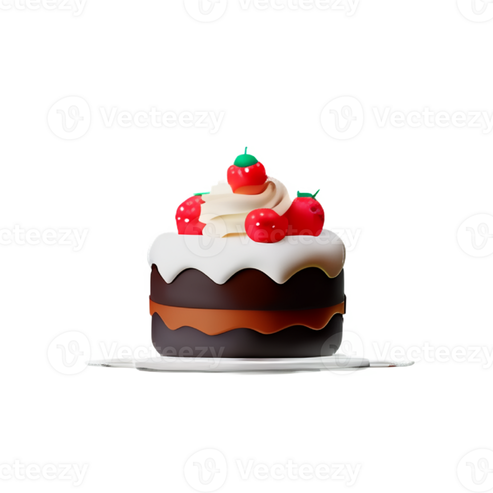 Cake and cupcake with cherry and strawberry png