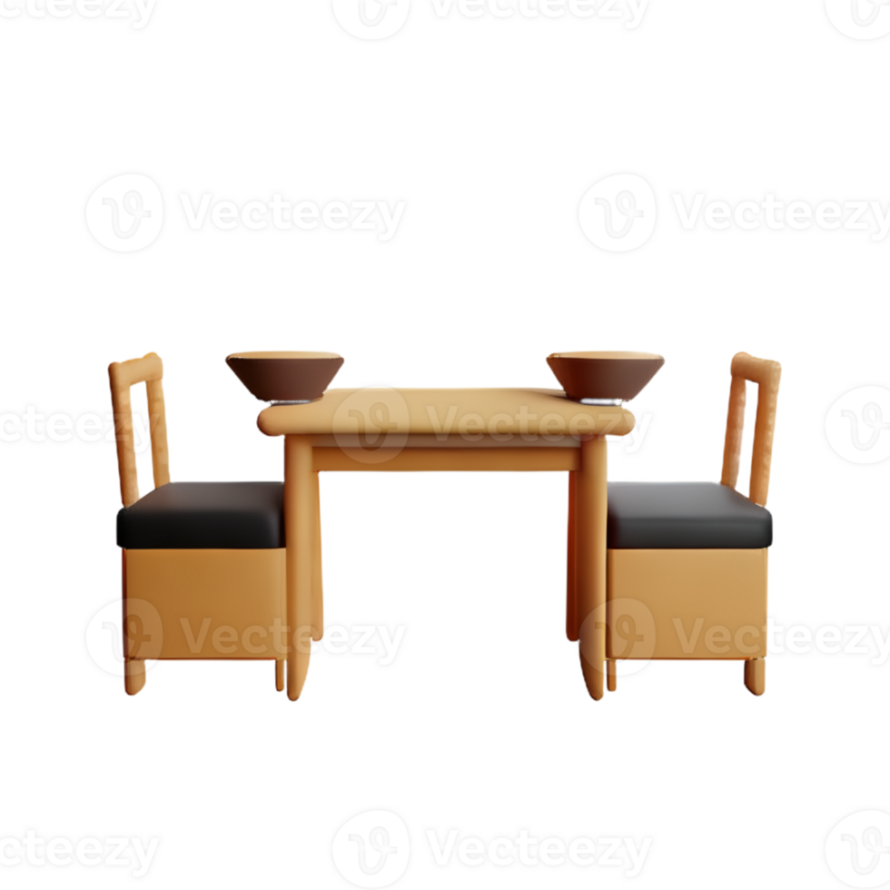 Modern table and chair isolate png