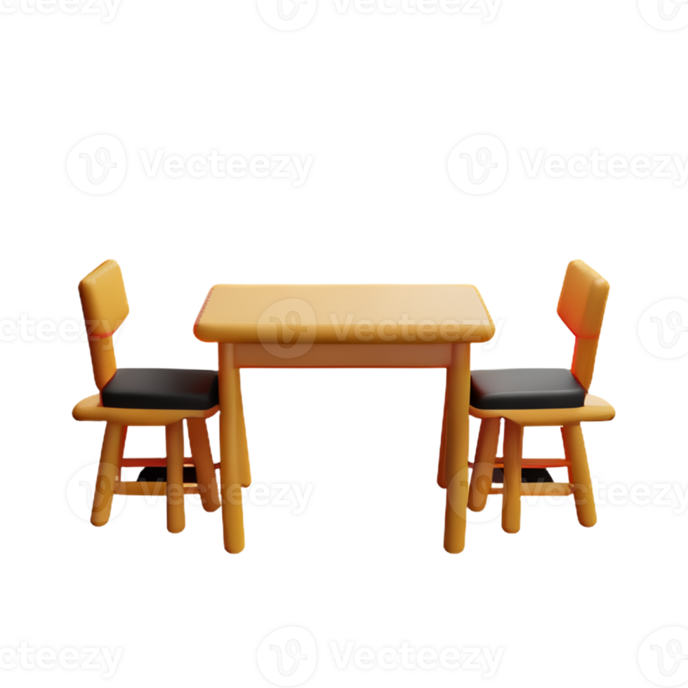 Modern table and chair isolate png