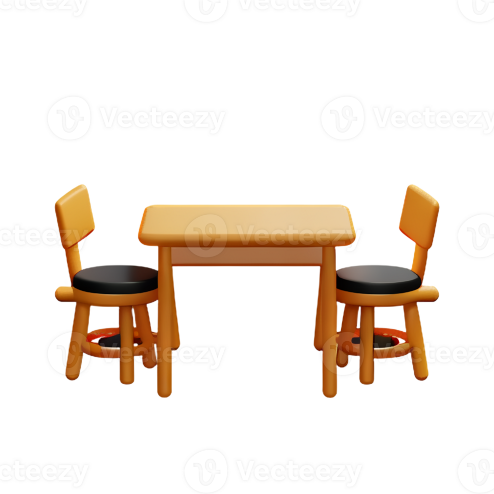 Modern table and chair isolate png