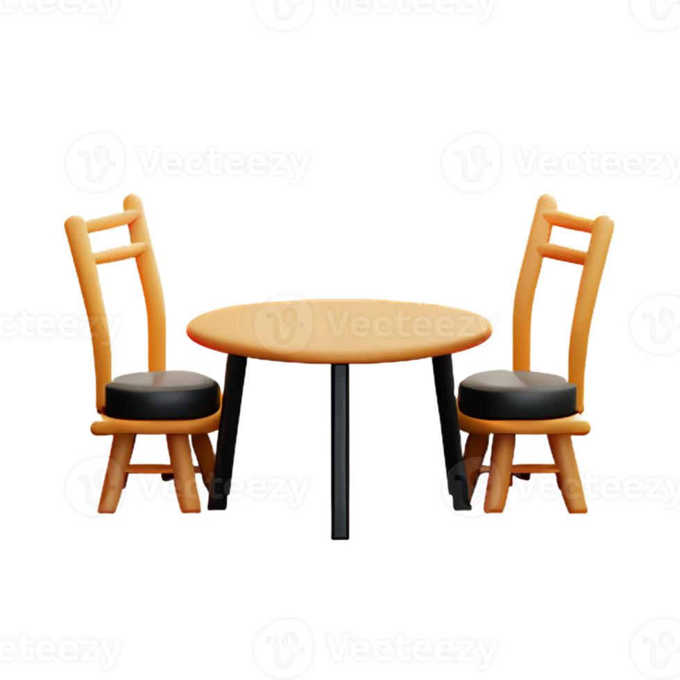 Modern table and chair isolate png