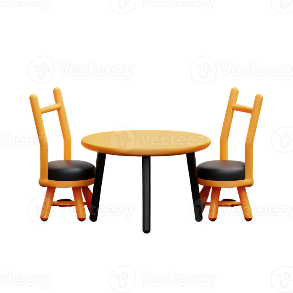 Modern table and chair isolate png