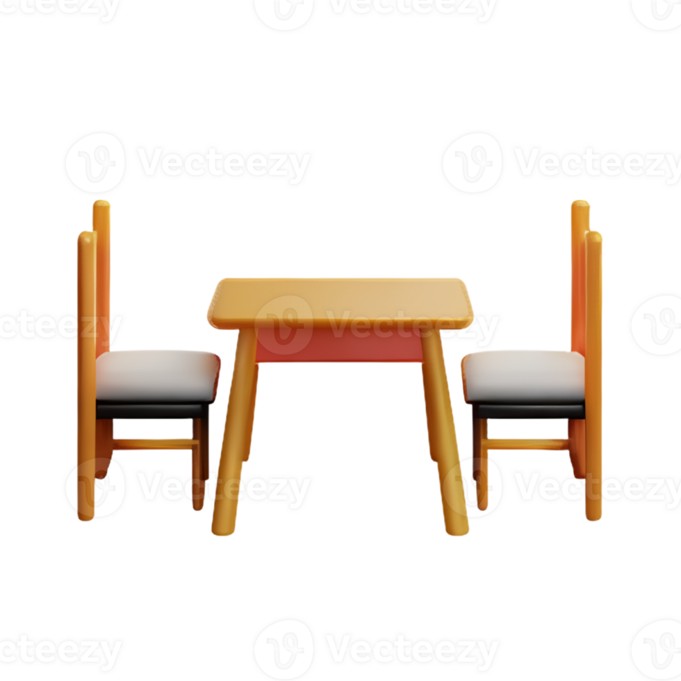 Modern table and chair isolate png