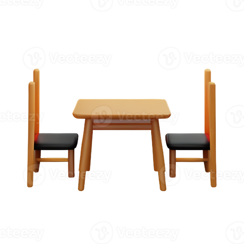 Modern table and chair isolate png