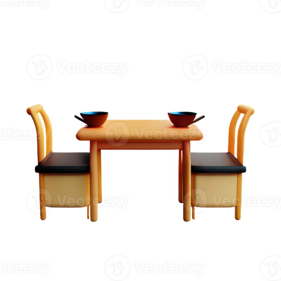 Modern table and chair isolate png