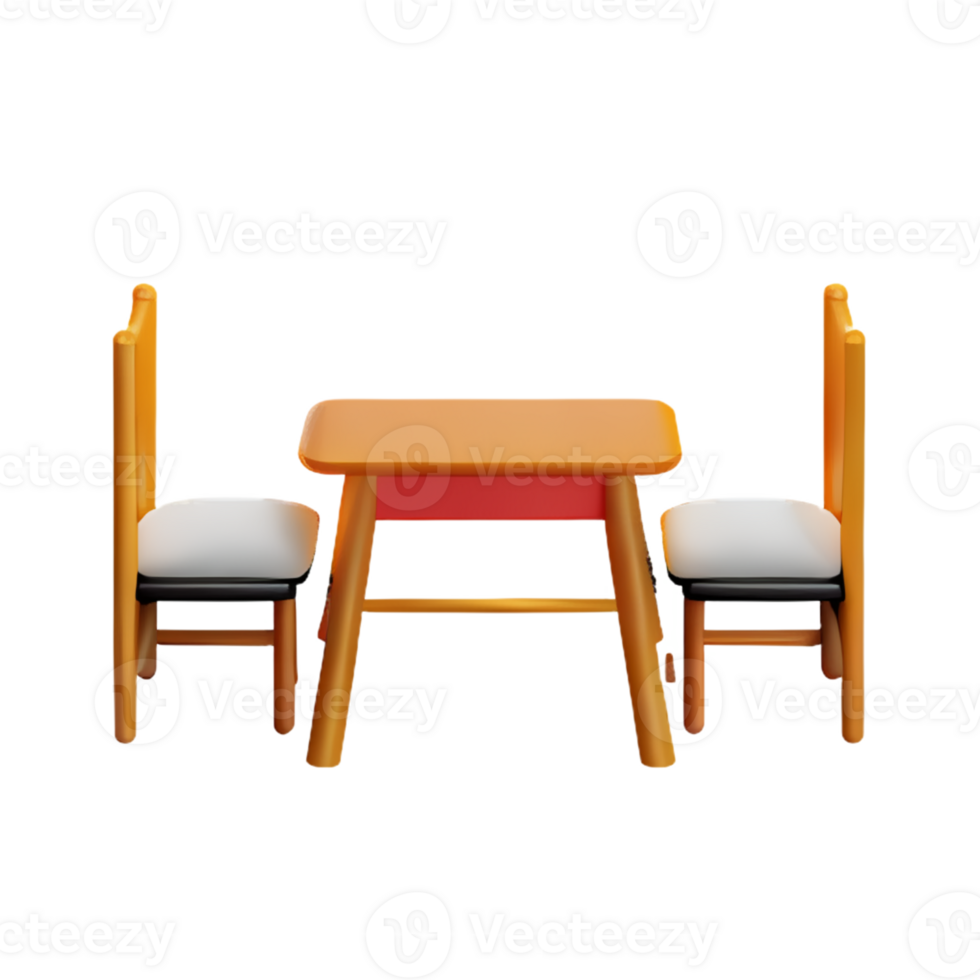 Modern table and chair isolate png