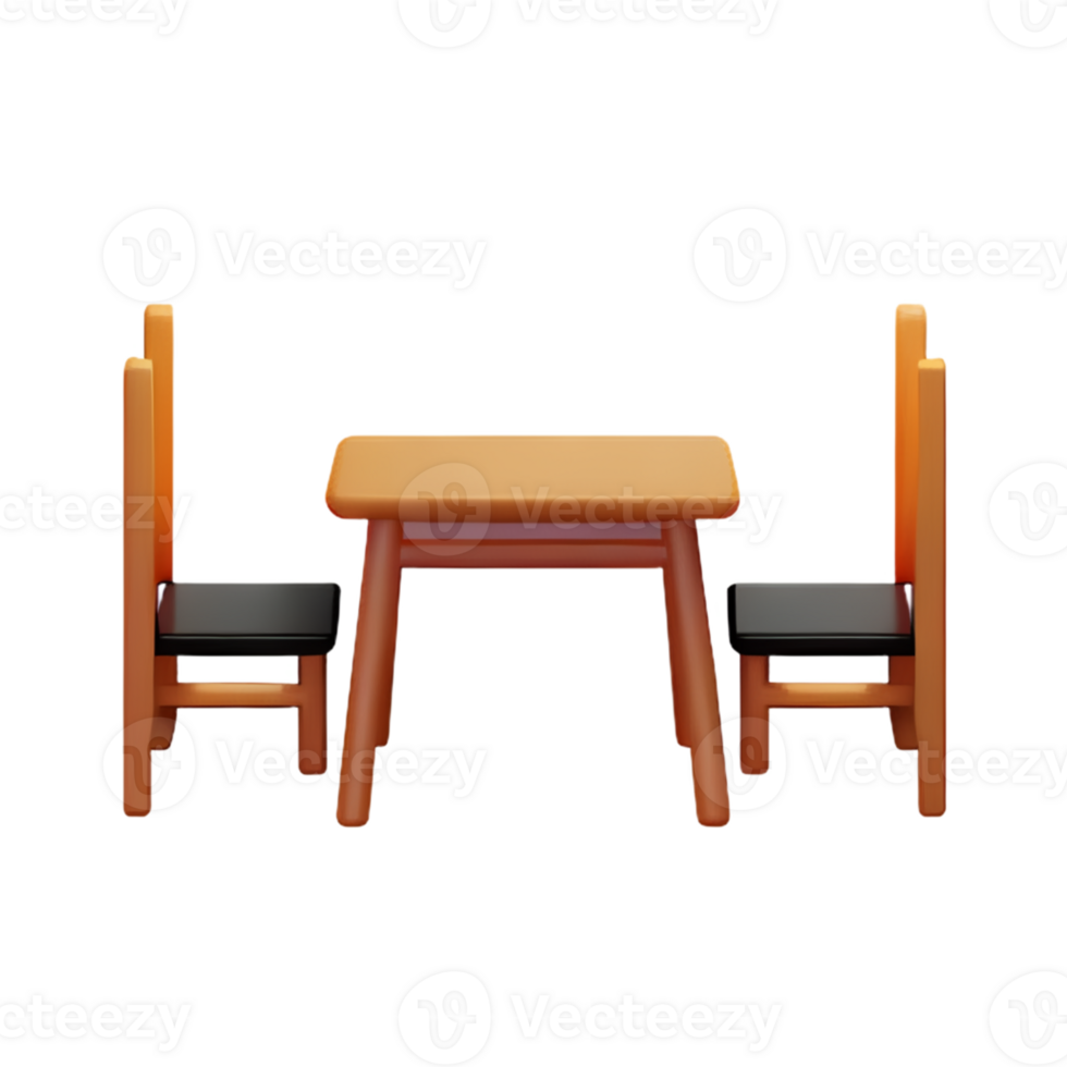Modern table and chair isolate png