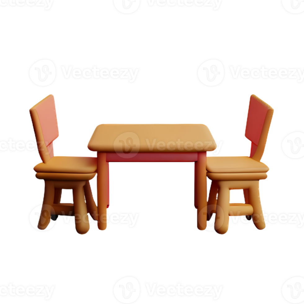 Modern table and chair isolate png