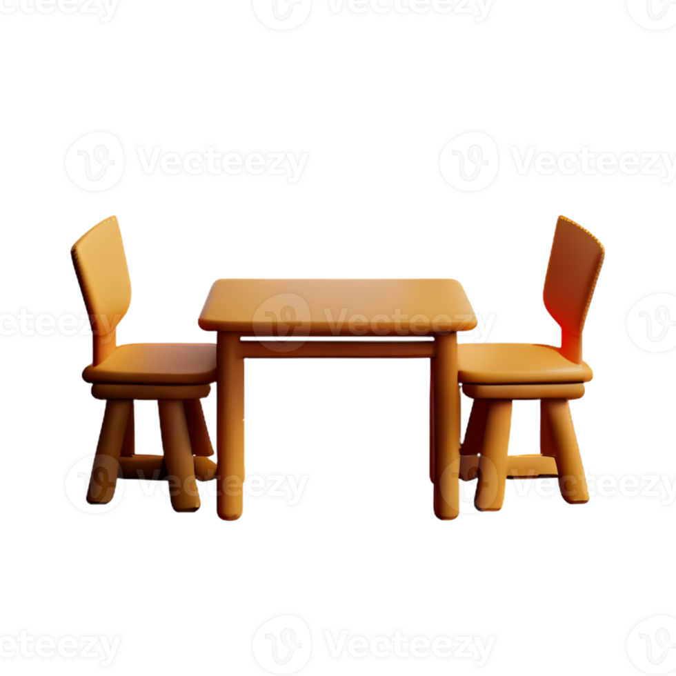 Modern table and chair isolate png