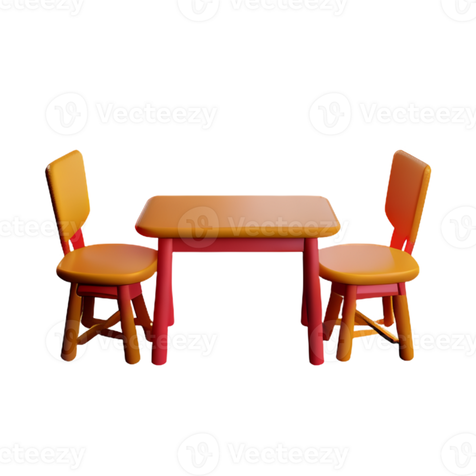 Modern table and chair isolate png