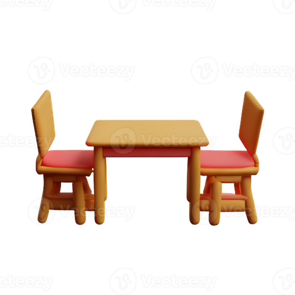 Modern table and chair isolate png