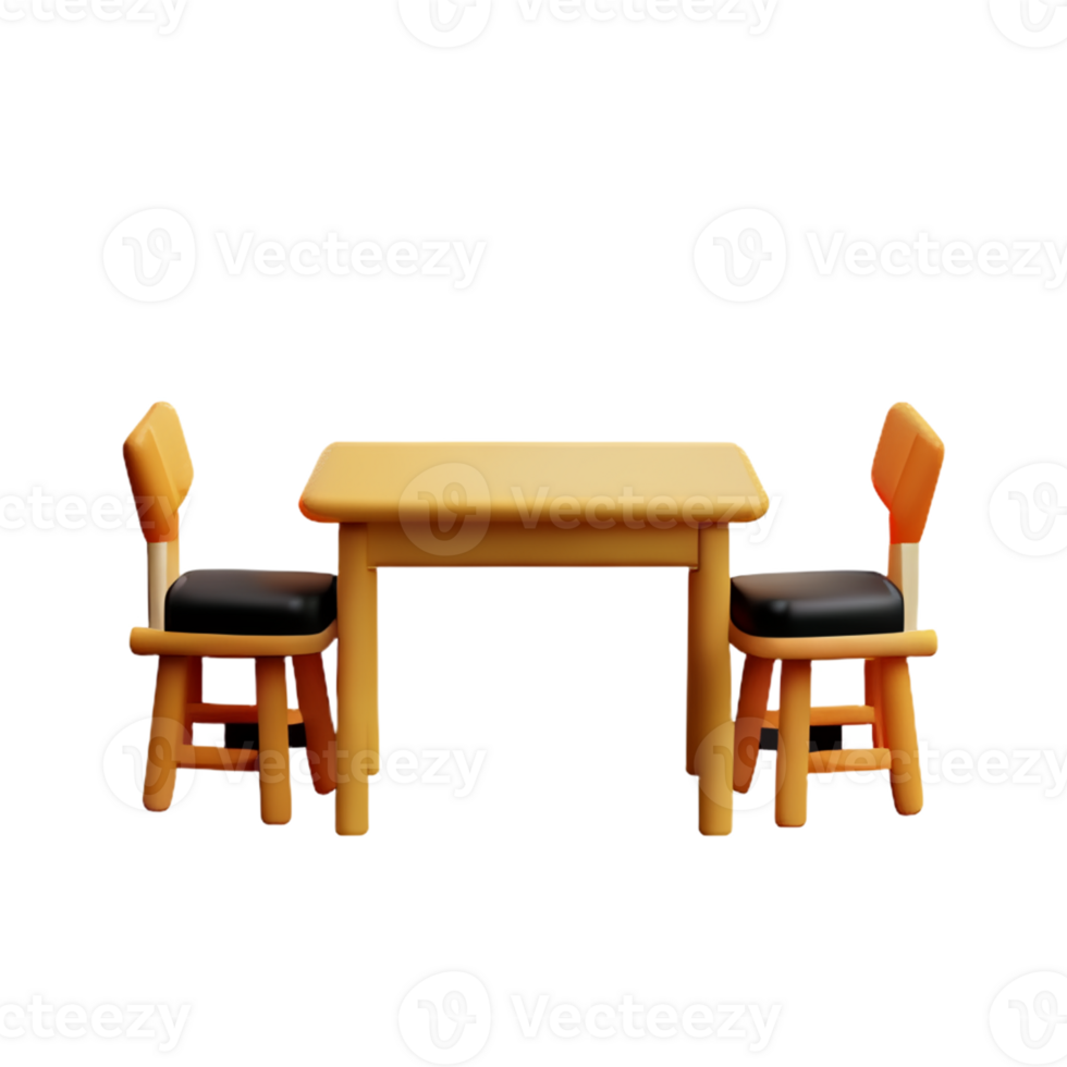 Modern table and chair isolate png