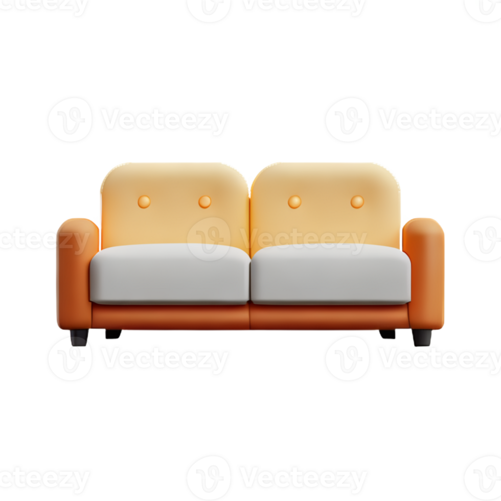 Modern sofa isolate on white background png