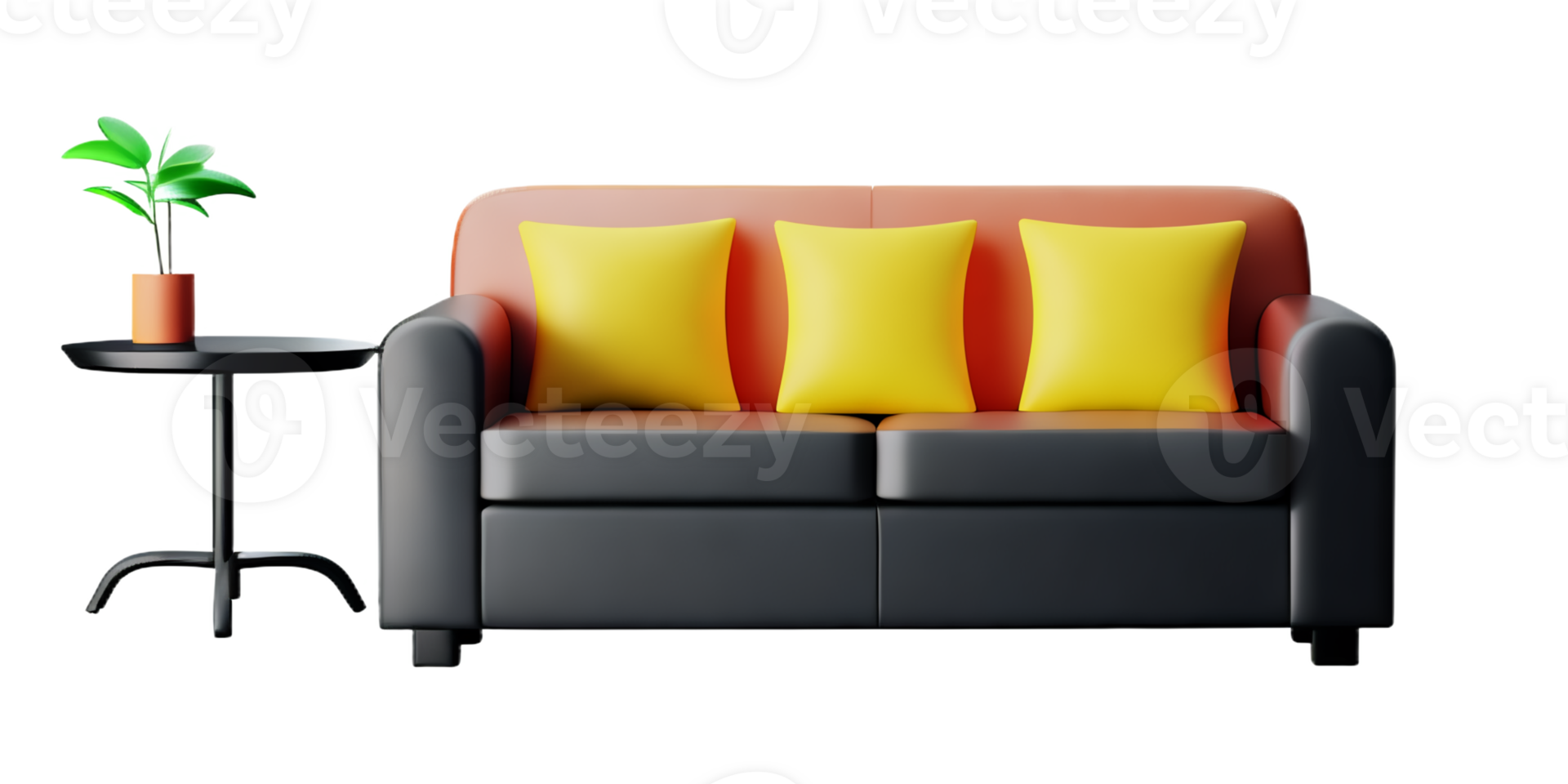 Modern sofa isolate on white background png