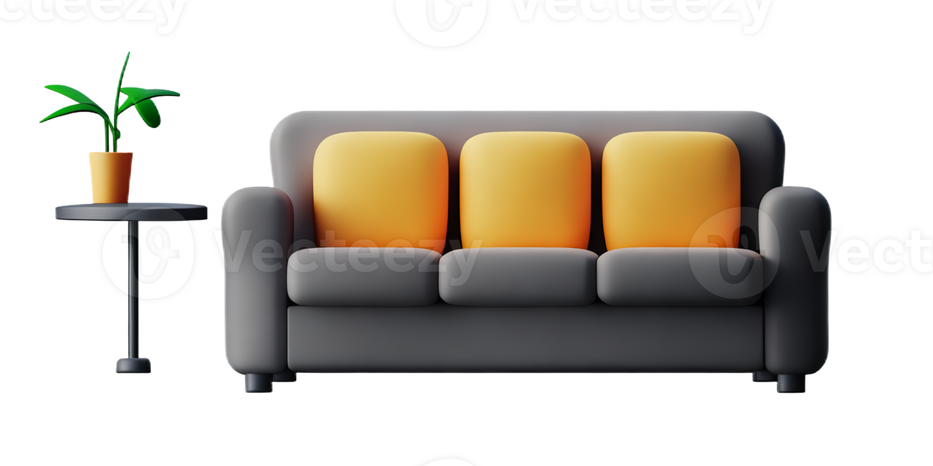 Modern sofa isolate on white background png