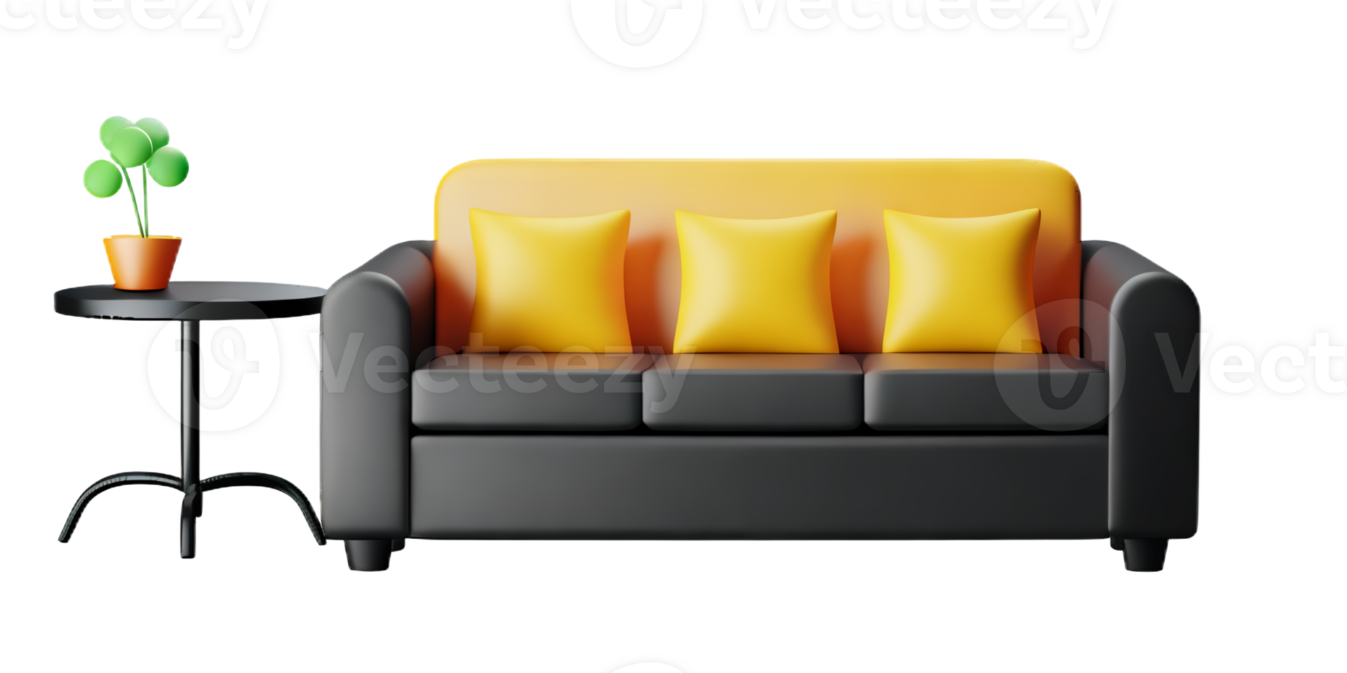 Modern sofa isolate on white background png