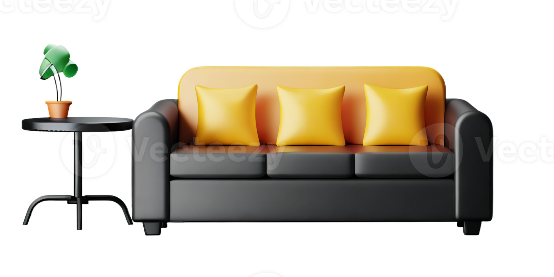 Modern sofa isolate on white background png