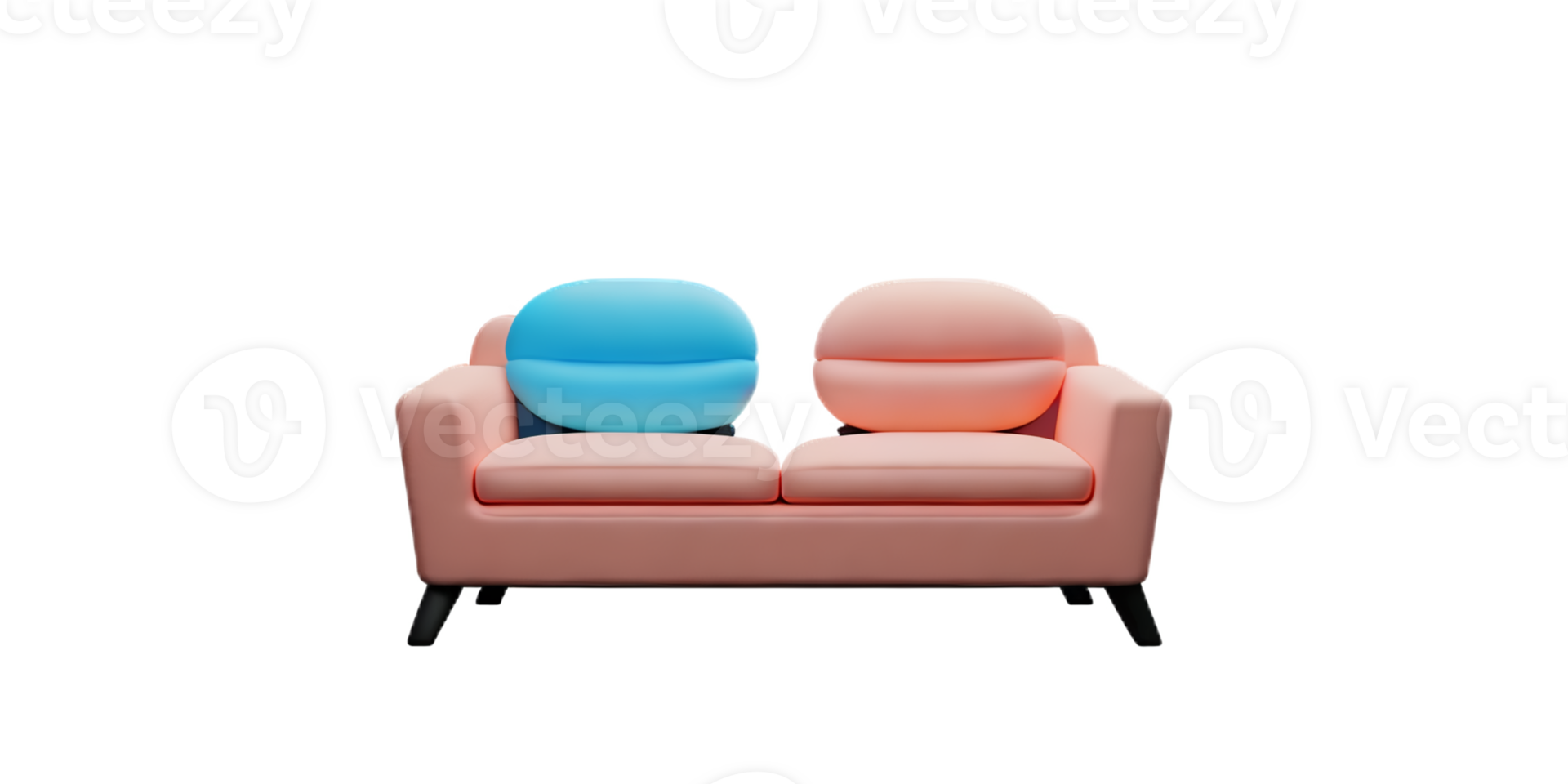 Modern sofa isolate on white background png