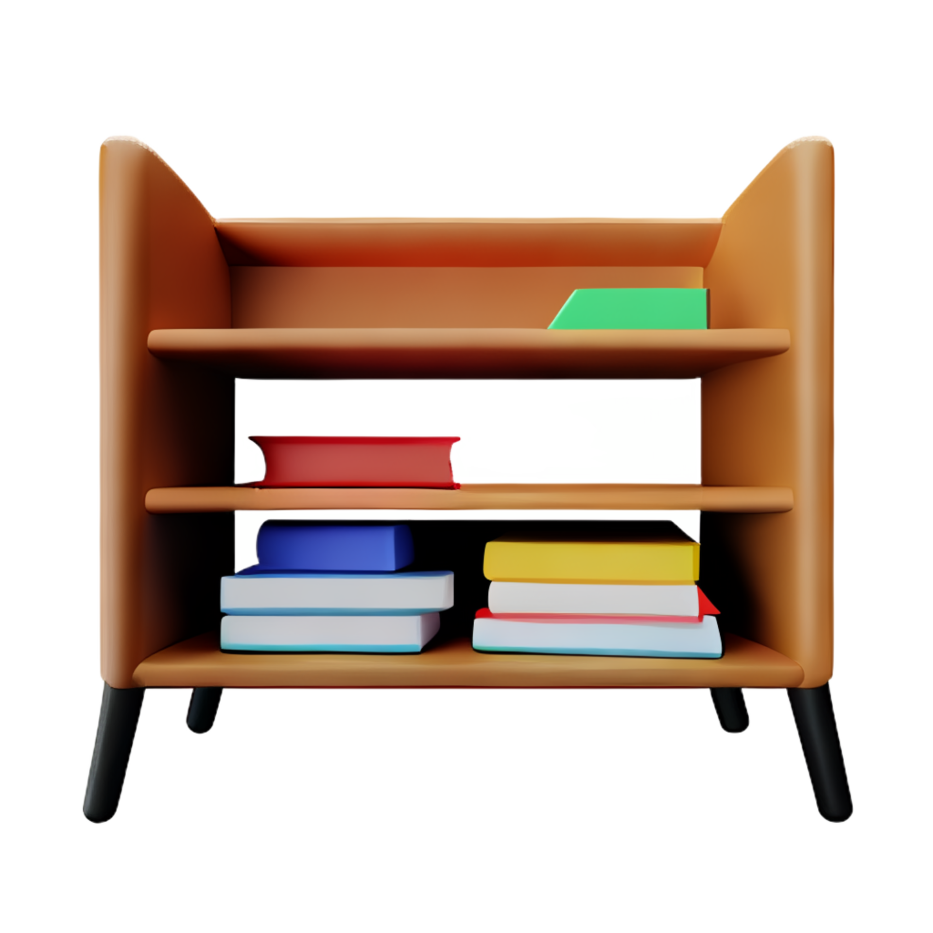 Modern bookshelf isolated with white background 26827056 PNG