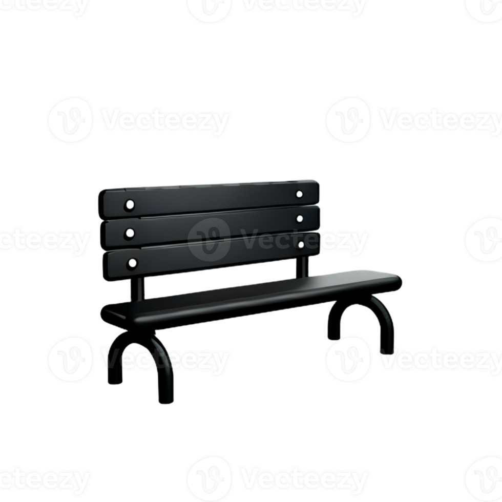 Bench in the park on white background png
